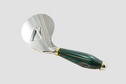 Colored Wood Pizza Cutter - Green, Gray